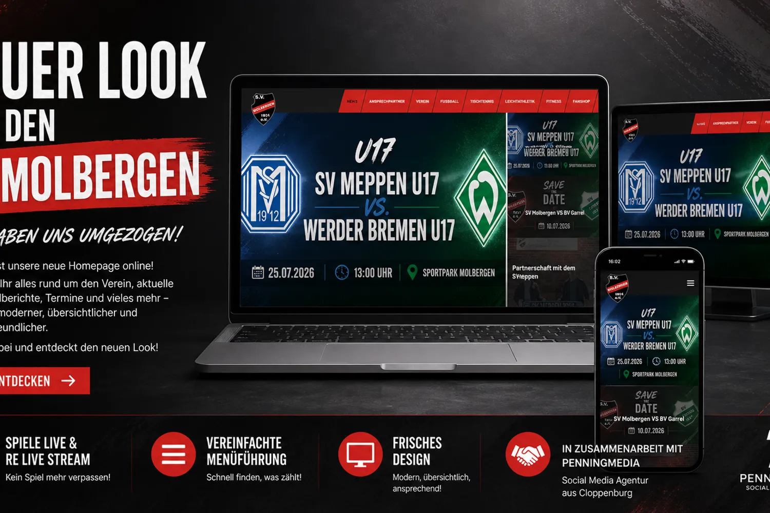 SV Molbergen startet mit neuer Homepage durch
